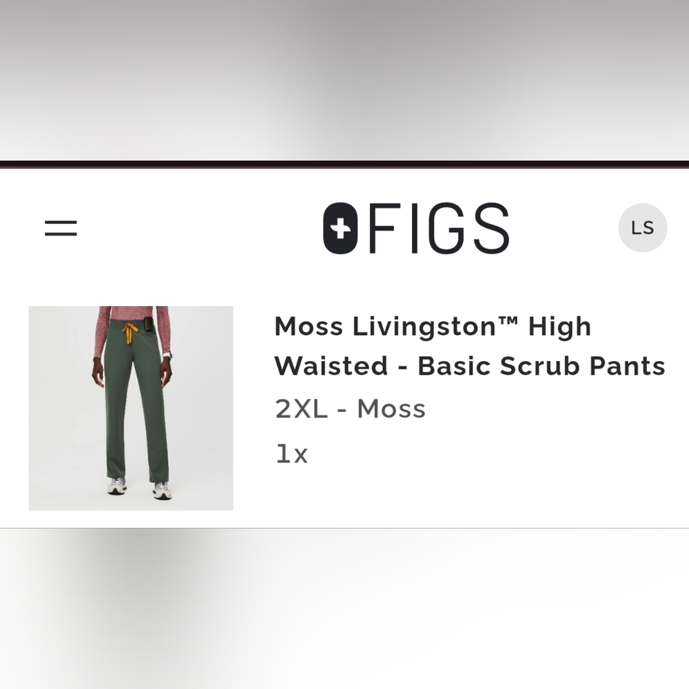 Limited edition color (Moss) FIGS High Waisted Livingston Scrub Pants XXL 2XL